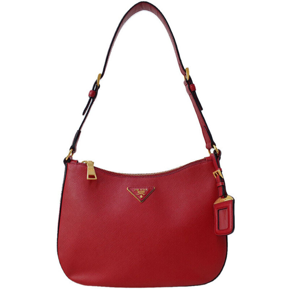 Prada Saffiano leather hobo Shoulder bag red